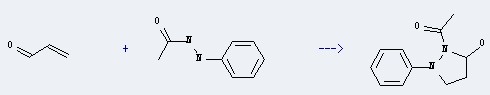 the Acetic acid, 2-phenylhydrazide could react with propenal to obtain the 1-acetyl-5-hydroxy-2-phenylpyrazolidine